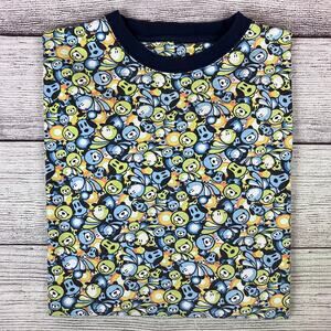 Vintage Y2k Raw Blue Panda & Dog All Over Print T-shirt